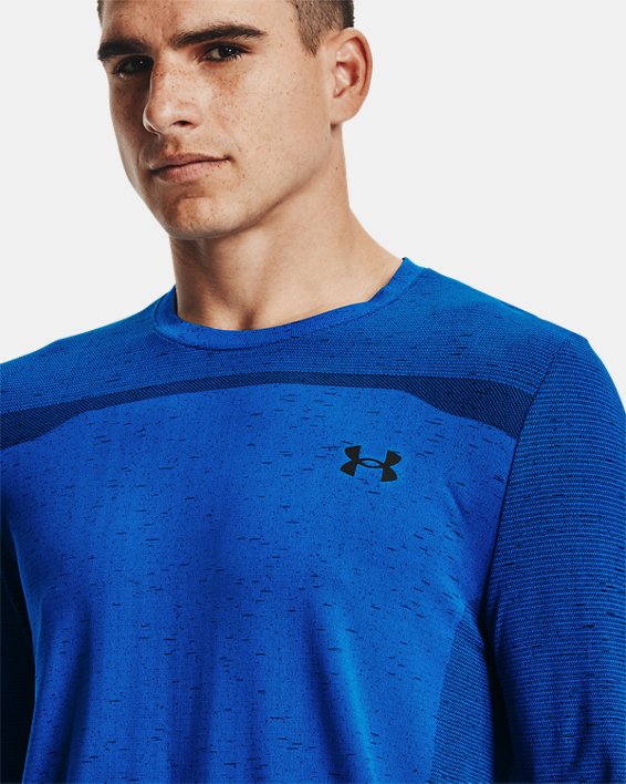 T-shirt à manches longues UA Seamless pour homme, Blue, pdpMainDesktop image number 3